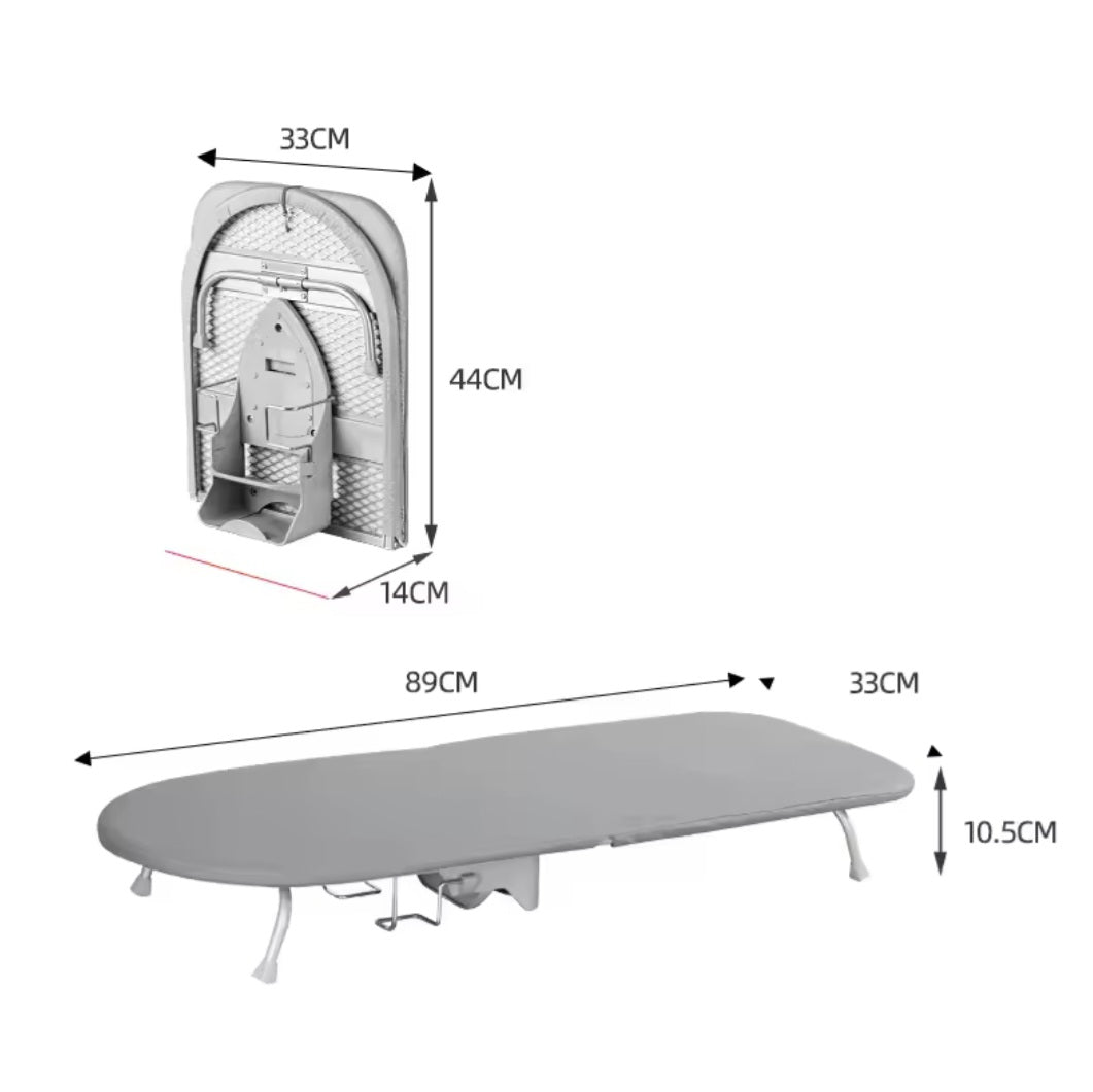 89cm Wall-Mounted Folding Ironing Board – Heat Resistant with Hook