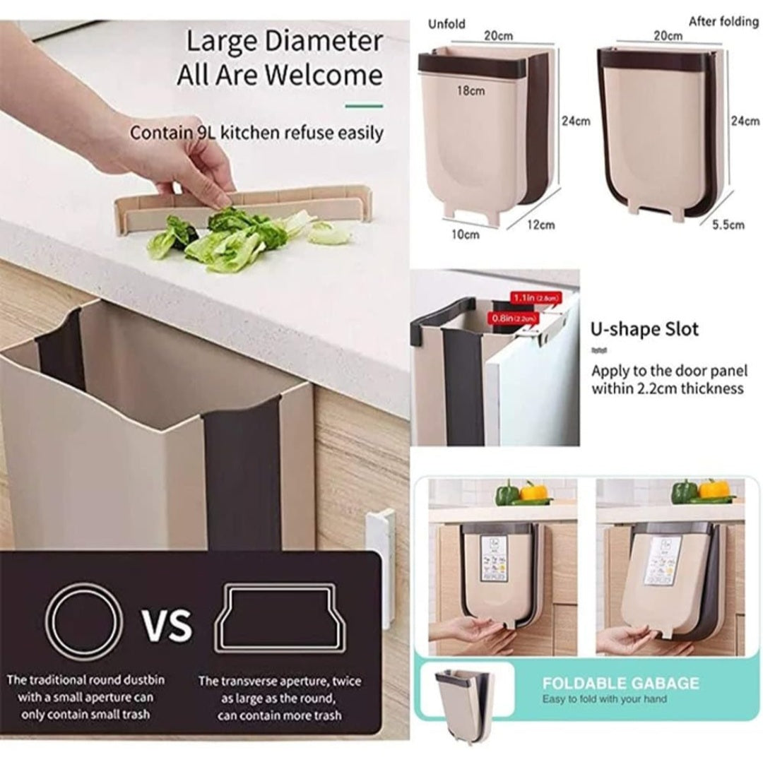 11L Large Capacity Foldable Wall-Mounted Kitchen Trash Can