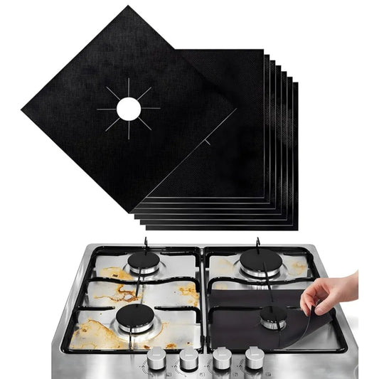 Showay Gas Stove Burner Covers – 6 Pack Reusable Non-Stick Liners