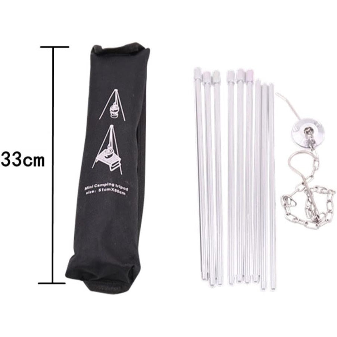Portable Mini Camping Tripod – Adjustable Hanging Pot Holder (81 cm