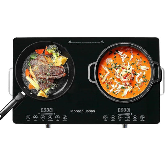 Mobashi Japan ME-IC124 Infrared Cooker – Dual Burner | Silver Finish
