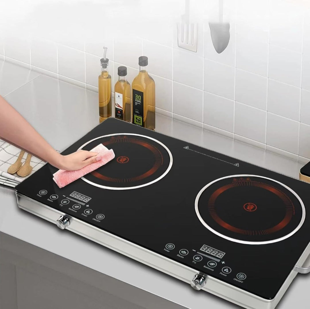 Mobashi Japan ME-IC124 Infrared Cooker – Dual Burner | Silver Finish