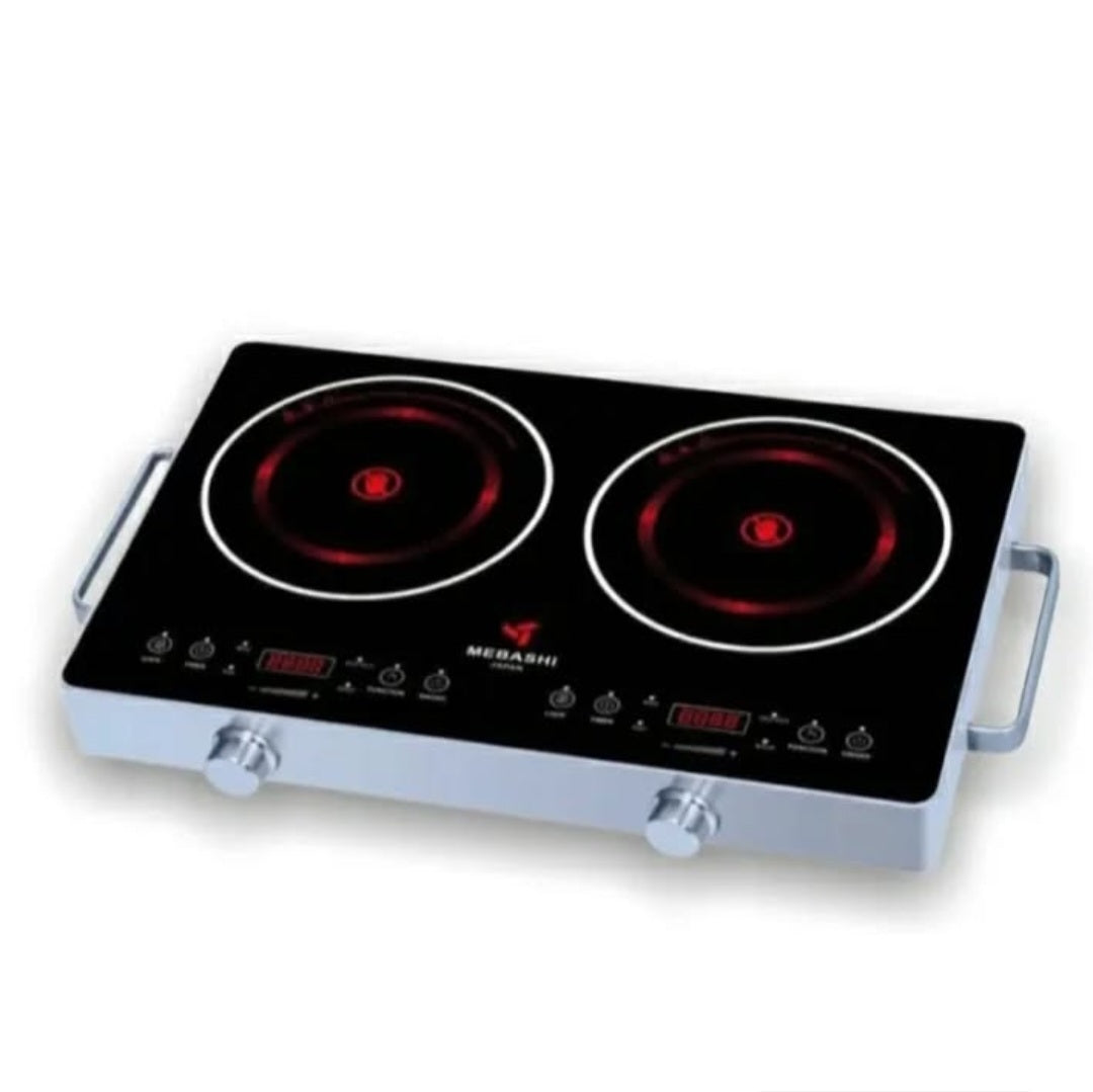 Mobashi Japan ME-IC124 Infrared Cooker – Dual Burner | Silver Finish
