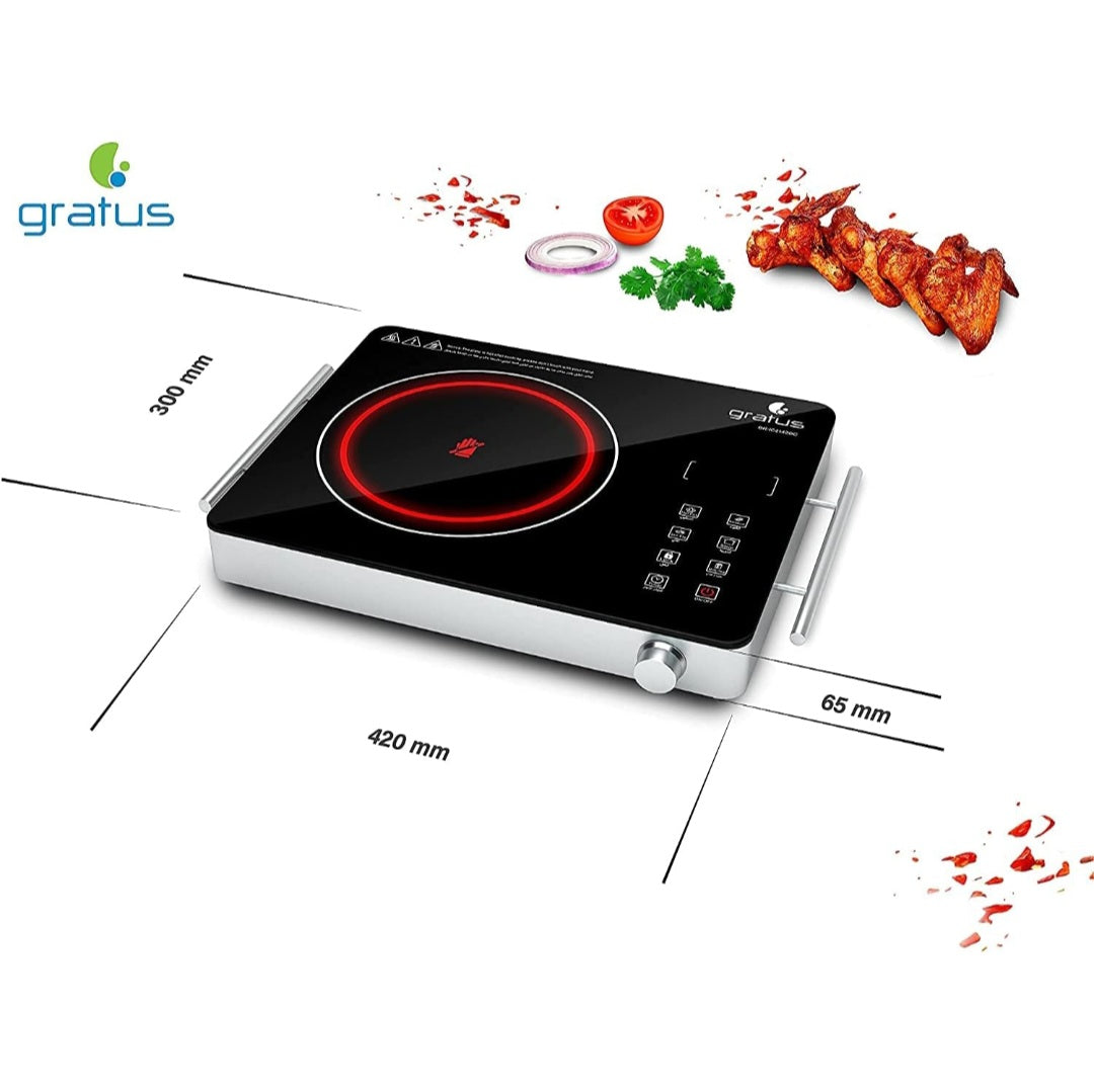 Gratus GR-IC214ZGC Infrared Cooker – 2200W | Touch Sensor & Knob Control