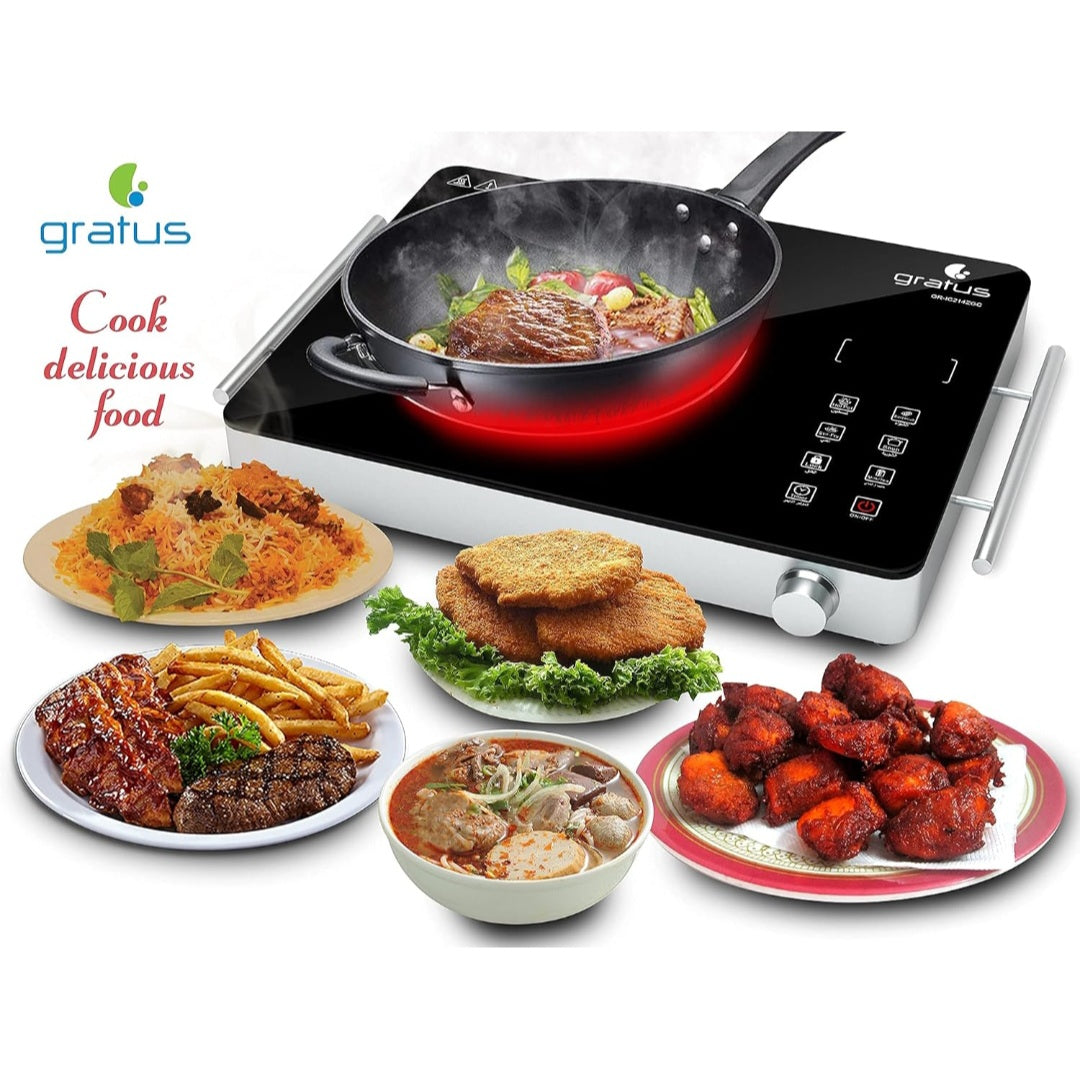 Gratus GR-IC214ZGC Infrared Cooker – 2200W | Touch Sensor & Knob Control