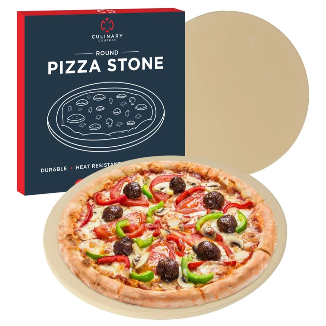 Culinary Couture Pizza cordierite Stone for Grill and Oven

Round (38cm x 1.5cm) | Rectangle (33cm x 38cm x 1.5cm