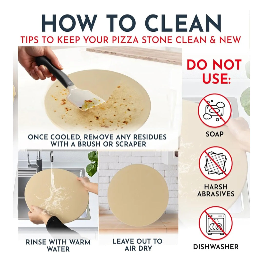 Culinary Couture Pizza cordierite Stone for Grill and Oven

Round (38cm x 1.5cm) | Rectangle (33cm x 38cm x 1.5cm