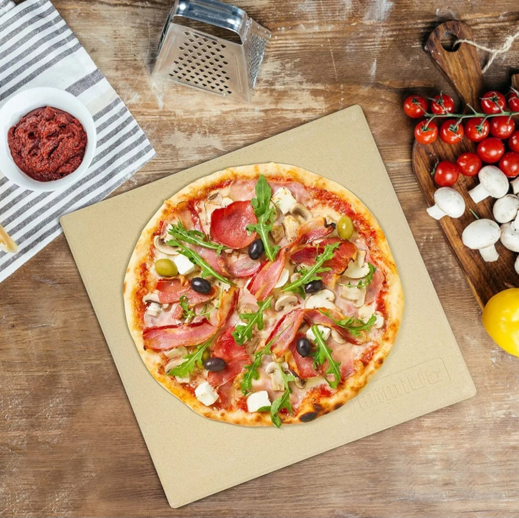 Culinary Couture Pizza cordierite Stone for Grill and Oven

Round (38cm x 1.5cm) | Rectangle (33cm x 38cm x 1.5cm