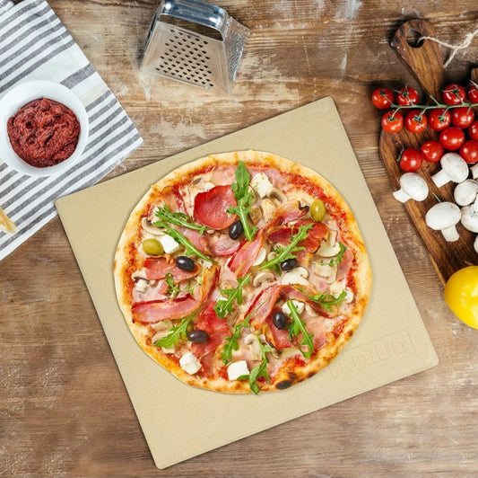 Culinary Couture Pizza cordierite Stone for Grill and Oven

Round (38cm x 1.5cm) | Rectangle (33cm x 38cm x 1.5cm
