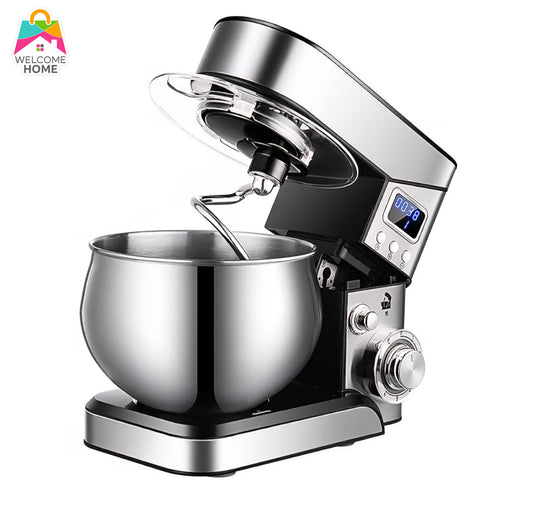 Cook Machine Household Mini Dough Mixer 6 Speed Super Large Digital Display LCD 6L Stainless Steel Bowl Noise Small Automatic Kneading Mixer Electric Egg Beater