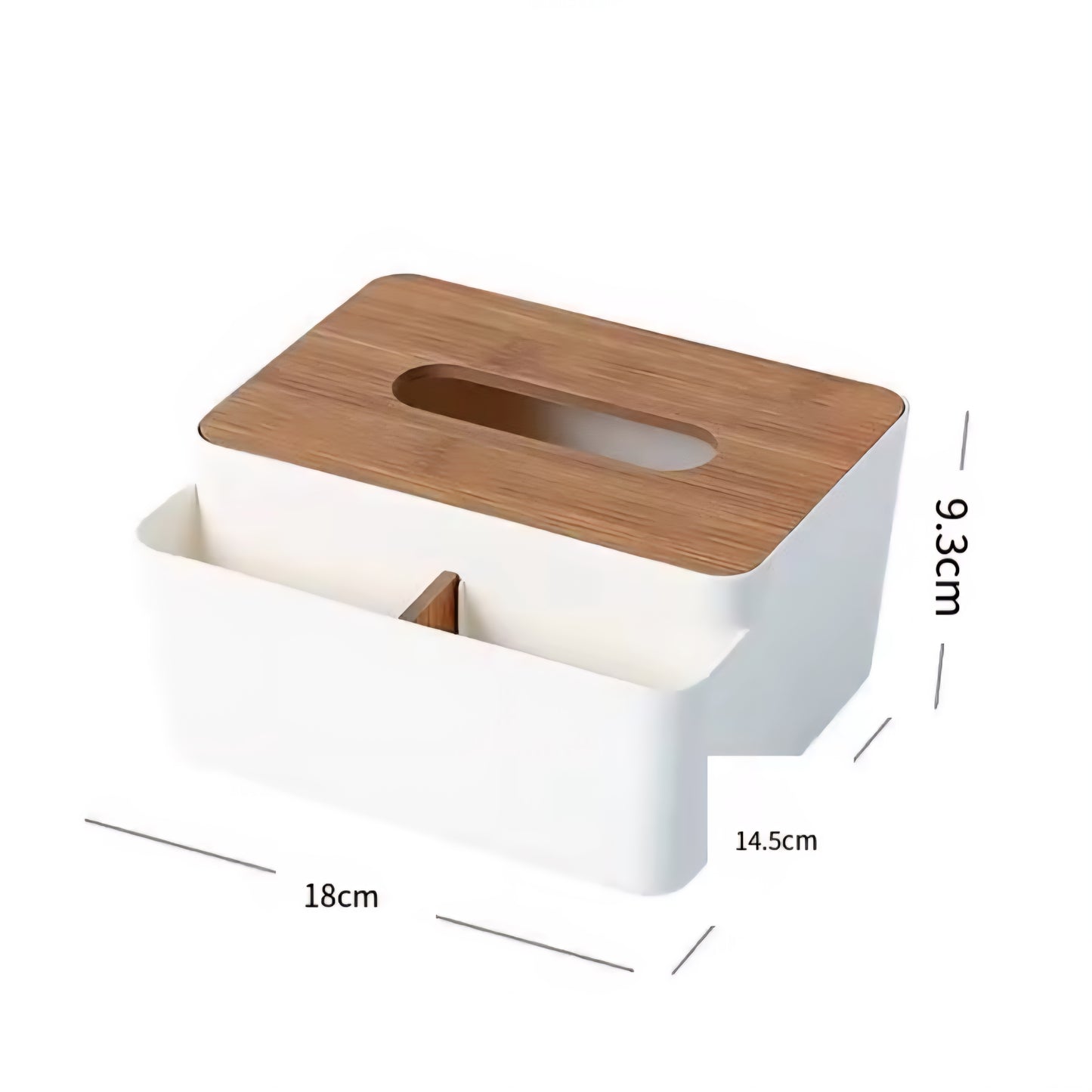 🧺 Multi-Functional Tissue Storage Box with Bamboo Lid