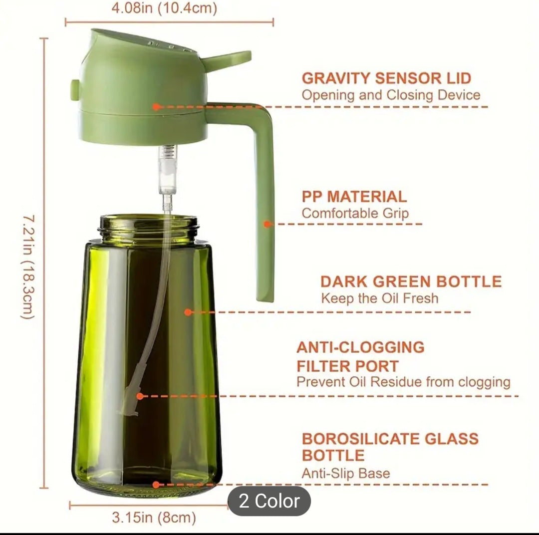 Glass Oil Dispenser Bottle with Handle 450ML – 18cm / 7in