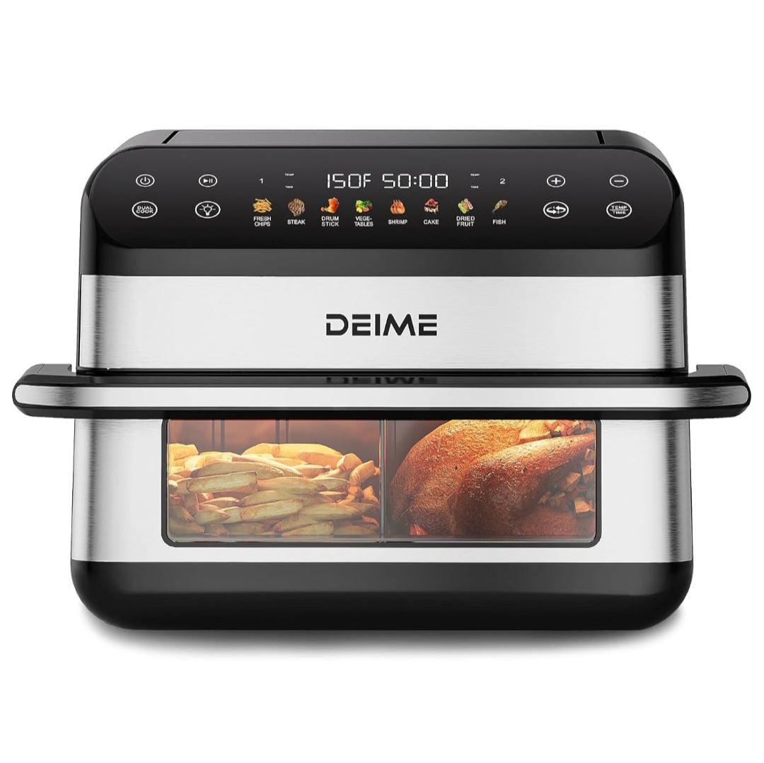 DEIME Dual Zone Air Fryer 10.6 QT – Large Capacity, Healthy Cooking Made Easy