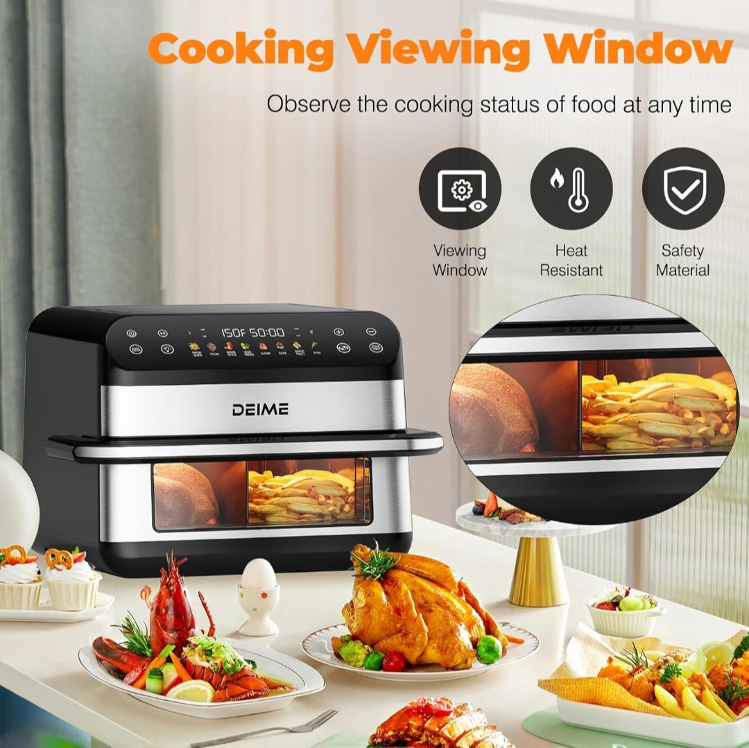 DEIME Dual Zone Air Fryer 10.6 QT – Large Capacity, Healthy Cooking Made Easy