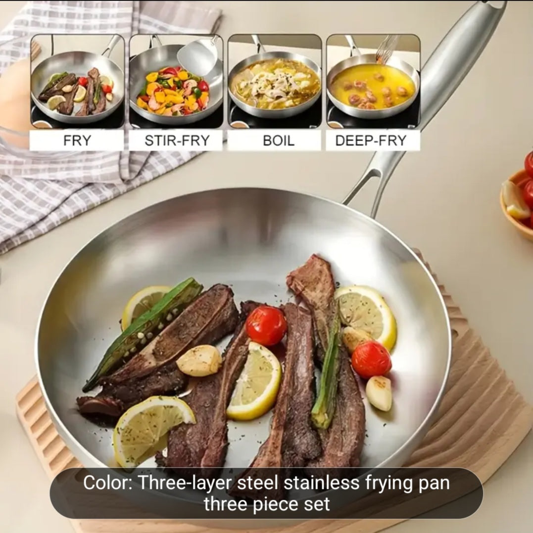 Premium 3-Ply Stainless Steel Pan