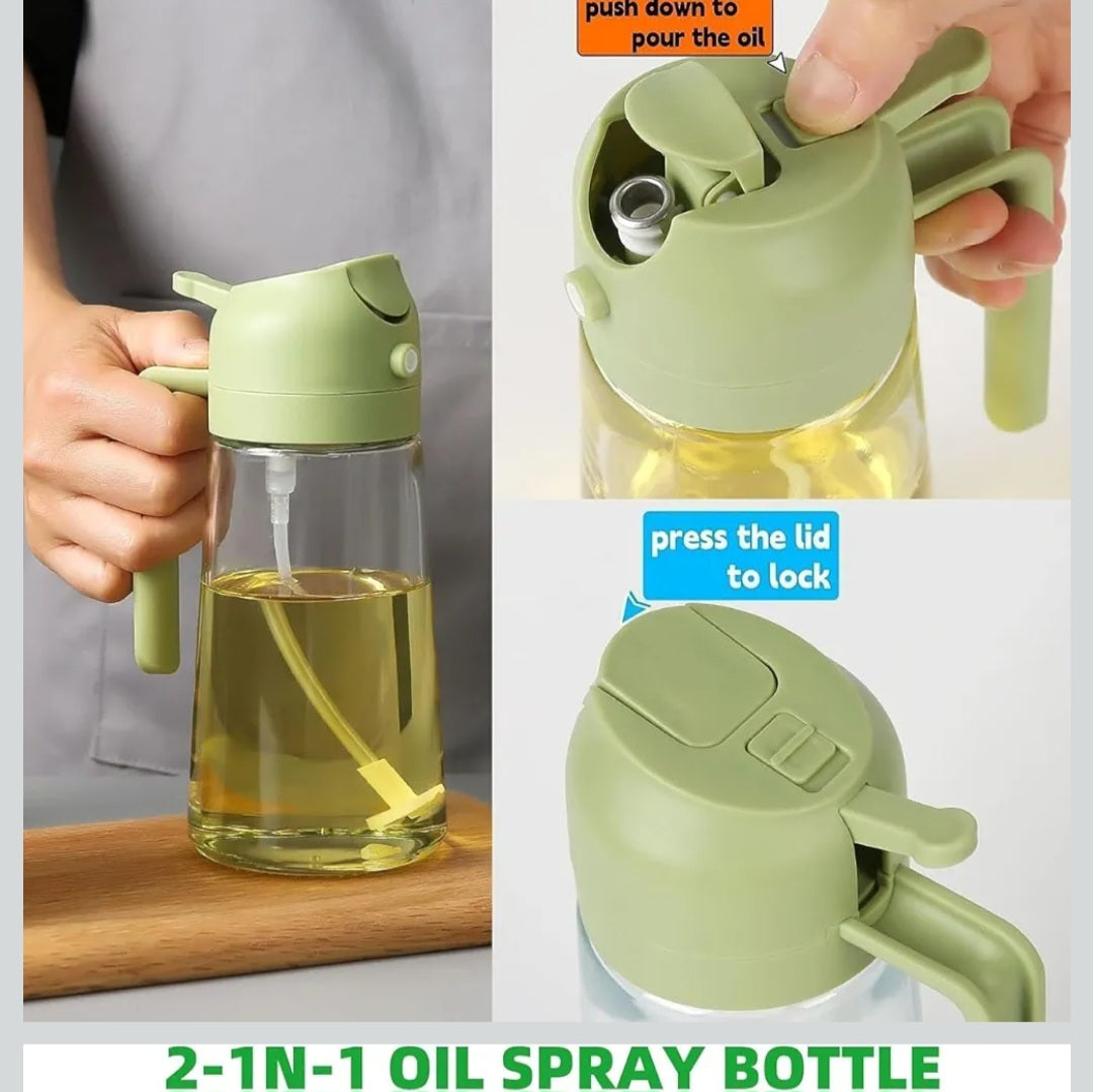 Glass Oil Dispenser Bottle with Handle 450ML – 18cm / 7in