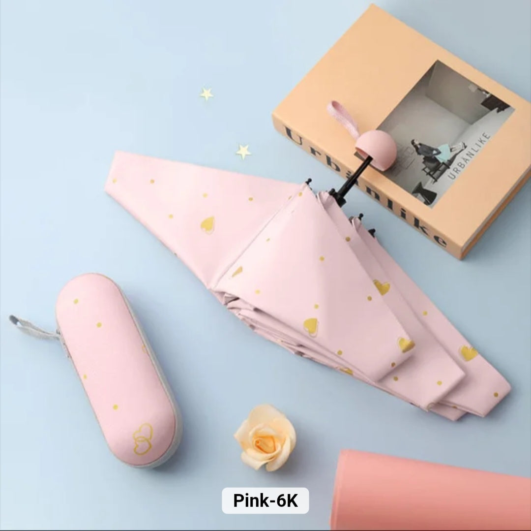Ultra-Compact Mini Pocket Umbrella with UPF 50+ Sun Protection & water poof with unique Case