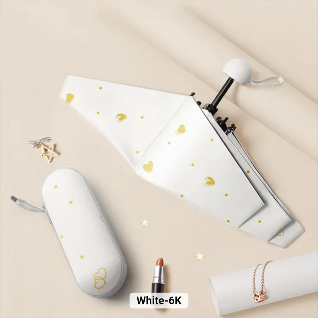 Ultra-Compact Mini Pocket Umbrella with UPF 50+ Sun Protection & water poof with unique Case