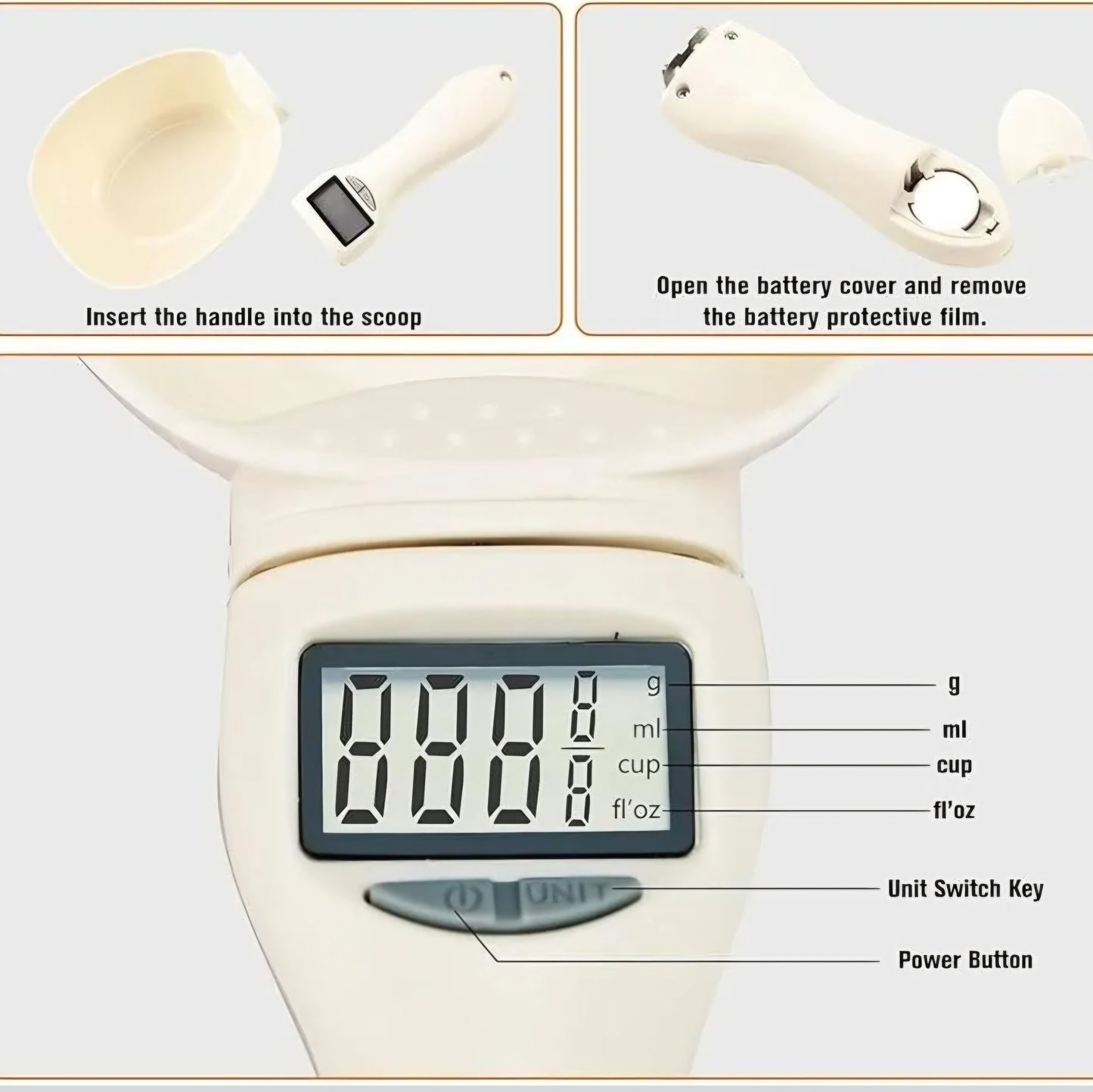 Electronic Kitchen Scale with LCD Digital Measuring Spoon – 800g Capacity, 1g Precision