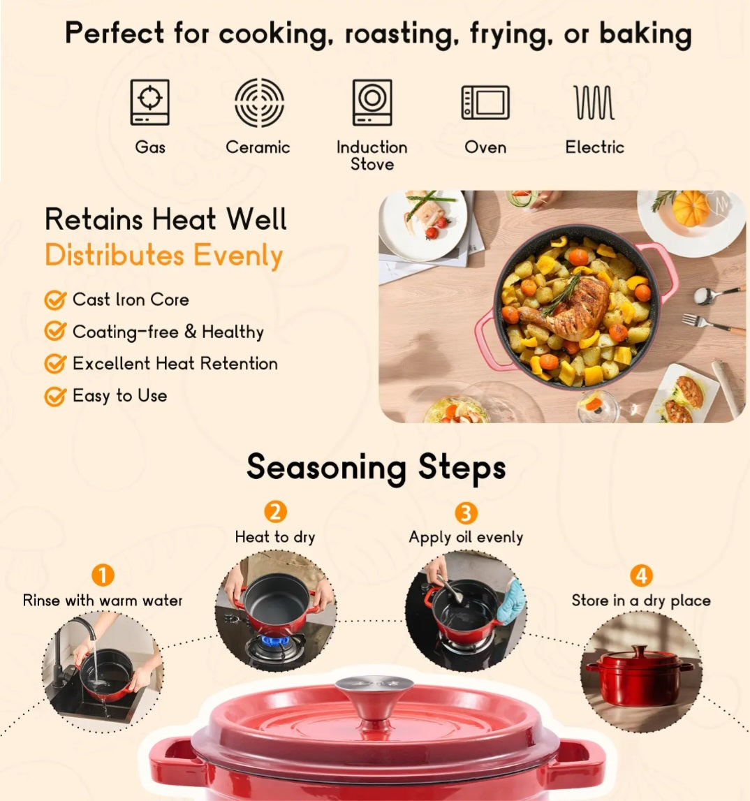 Enamel Cast Iron Pot – Cook with Love, Serve with Style , Welcome Home LB