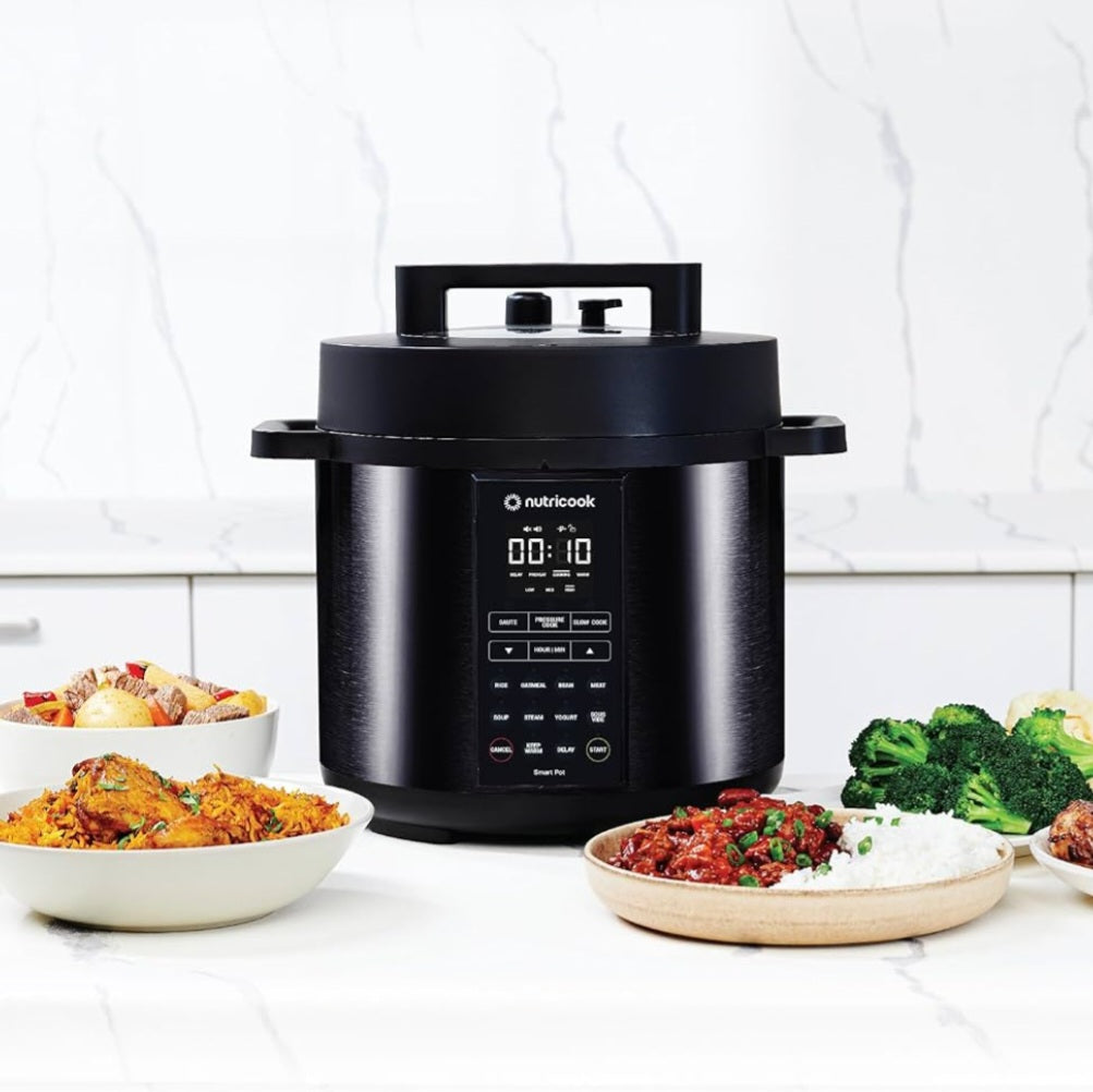 Nutricook Smart Pot 2, 8 Liters, 9 In 1 Electric Pressure Cooker, Slow Cooker, Rice Cooker, Steamer, Sauté Pot, Yogurt Maker & More, 12 Smart Programs With New Smart Lid,