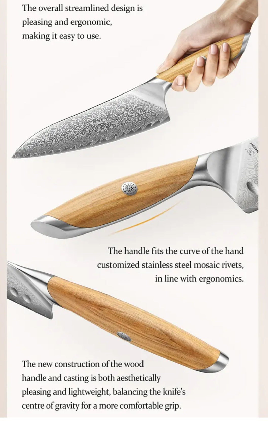HEZHEN 8 Inch Professional Chef Knife - 73-Layer Damascus Powder Steel - Flagship Series