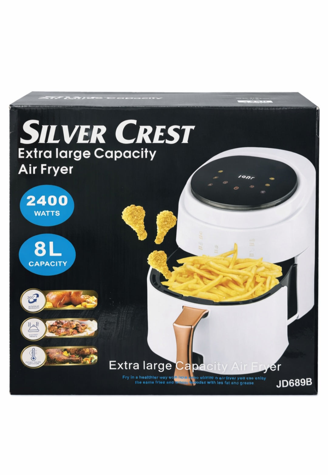 Silver Crest Extra Large 8L Air Fryer (2400W) – JD689B