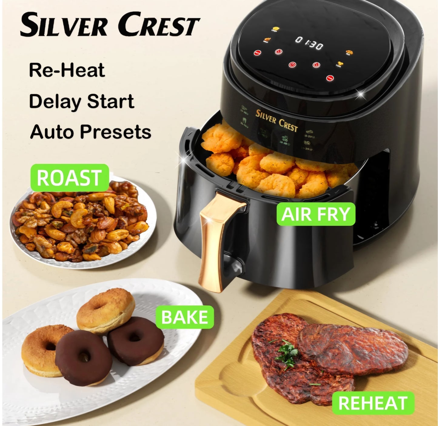 Silver Crest Extra Large 8L Air Fryer (2400W) – JD689B