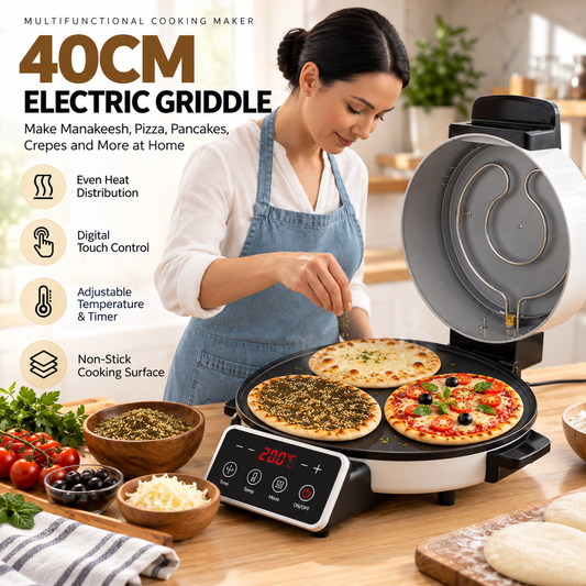 Electric Arabic Bread Maker – Non-Stick with Adjustable Temperature (40cm )