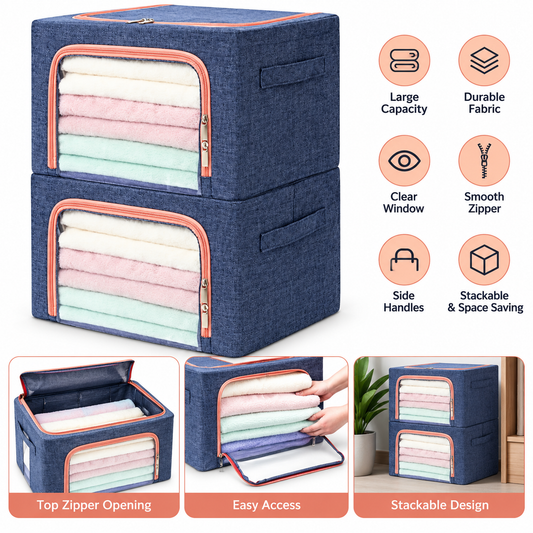 Clothes Storage Box – 66L / 100L High-Quality Folding Clothing Organizer and Closet Storage Bins