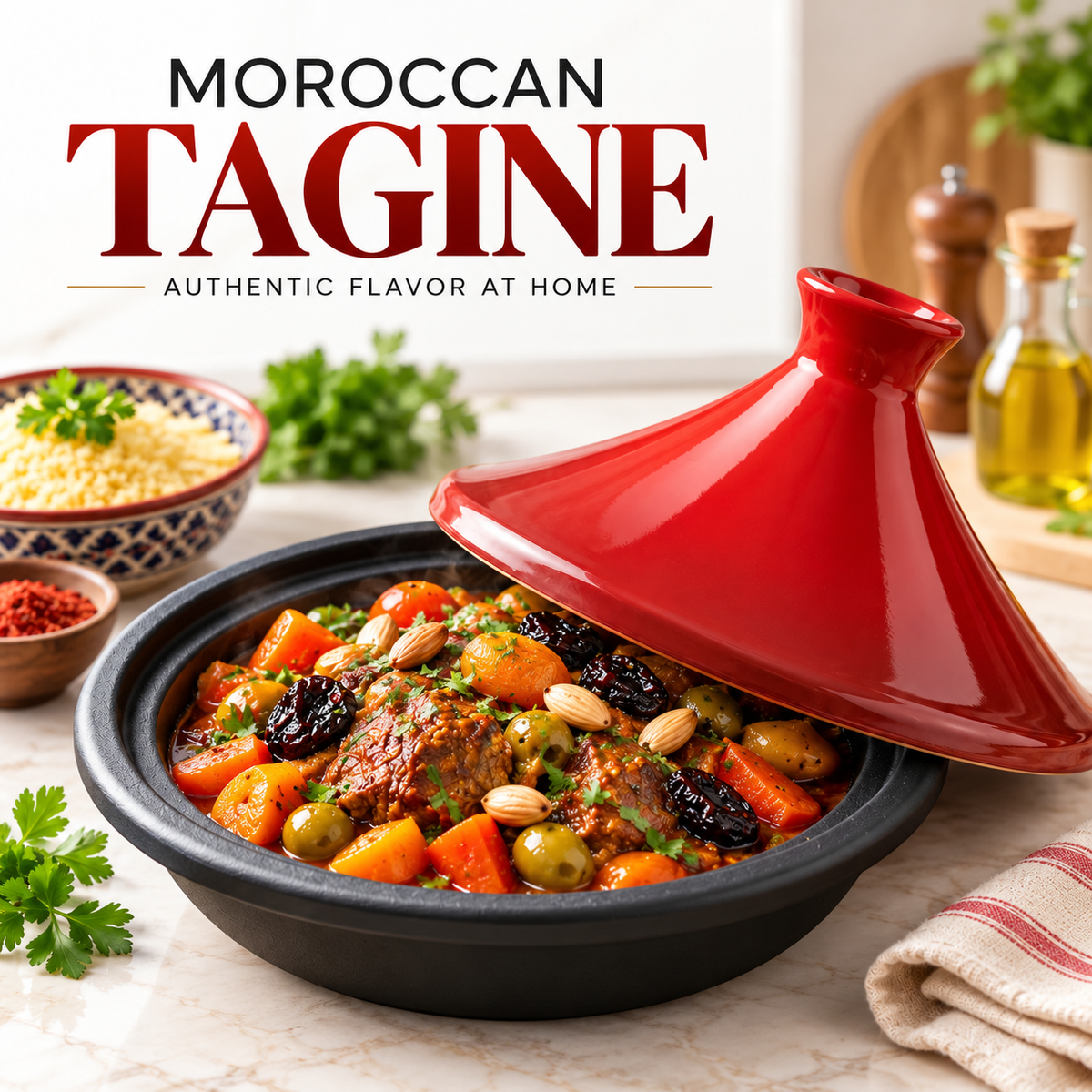 Moroccan Tagine Authentic Cast Iron & Ceramic  Cooking Pot 30cm –  Lebanon