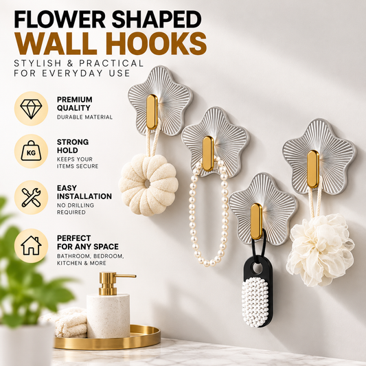5.3cm Star-Shaped Transparent Wall Hooks – No Drilling, No Damage