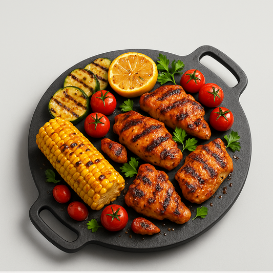 High-Quality Flat Cast Iron Frying Pan – Pre-Seasoned with Vegetable Oil