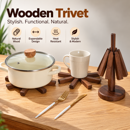 Wooden Trivet Anti-Scad Heat Resistant