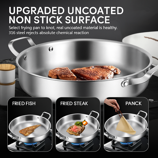 Premium SUS 316 Stainless Steel Cooking Pot with Glass Lid – Professional Cookware Lebanon