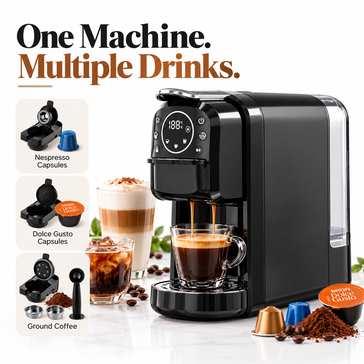 Epresso 20 Bar Multi-Capsule Electric Coffee Maker