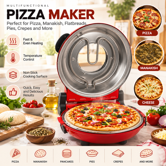 Pizza Oven with Ceramic Stone Plate – Handmade Italian Style | 31cm Diameter