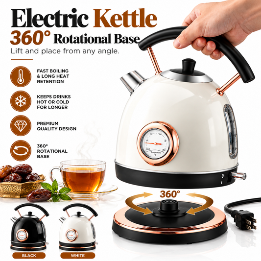 Retro Electric Kettle RTS Stainless Steel 1.8L 
Add a touch of vintage charm to your kitchen.