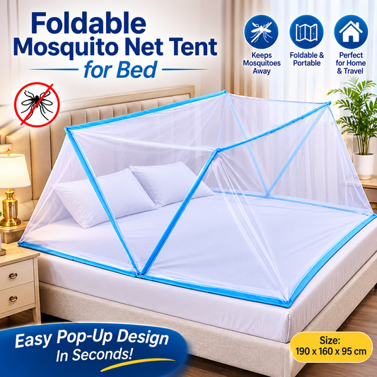 Foldable Mosquito Net Tent for Bed – Portable Pop-Up Bed Canopy (190 × 160 × 95 cm)