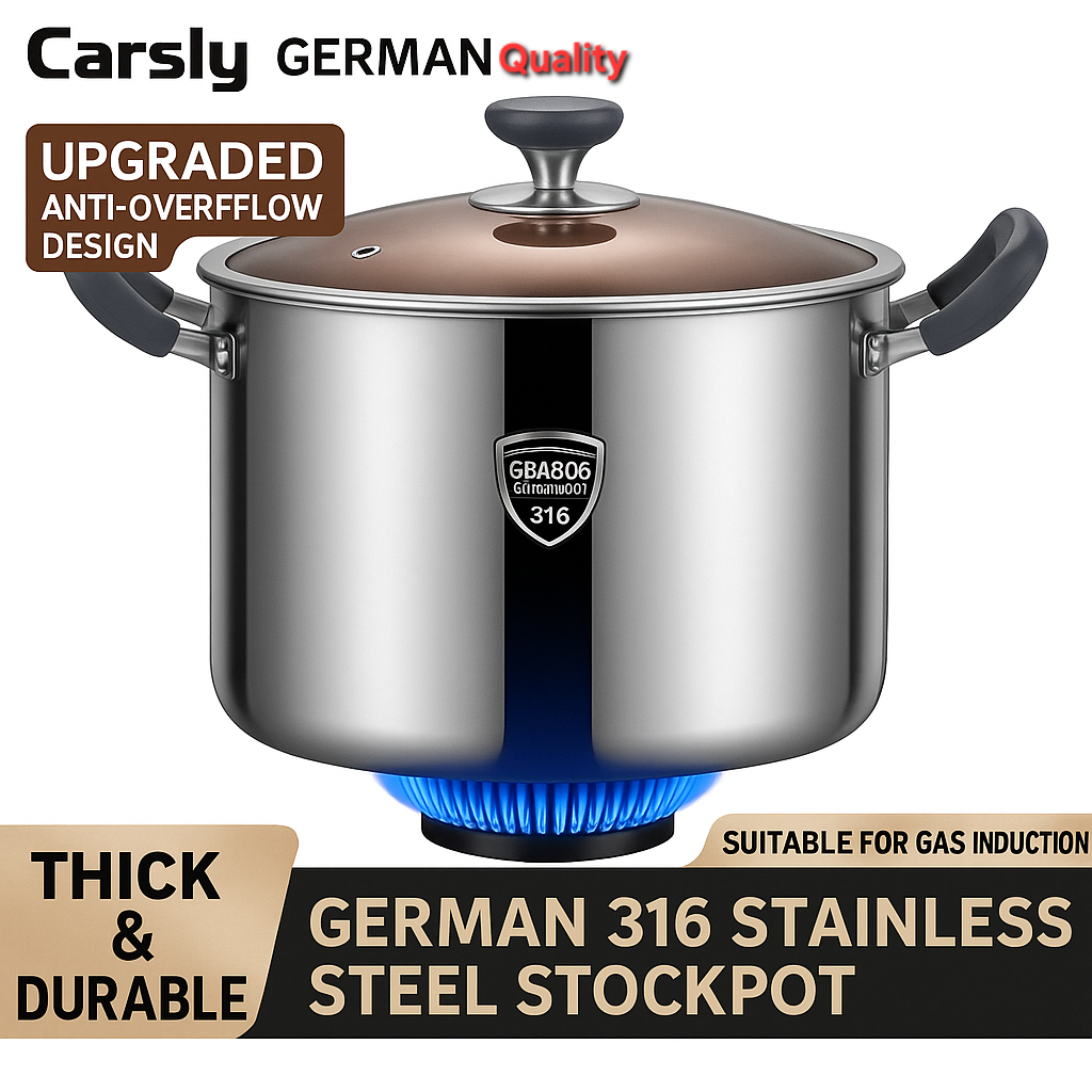 KENGQ 316 Stainless Steel cooking and  Soup Pot 34cm / 2.5MM